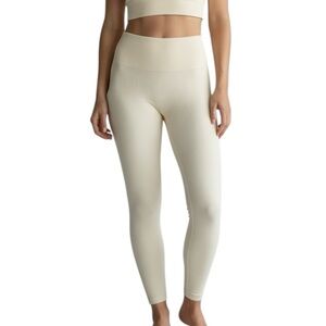 NWT Stylish Beige Ribbed Leggings activewear, Gymwear Workout Yoga Sml
